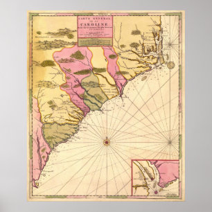 1683 South Carolina Map Poster