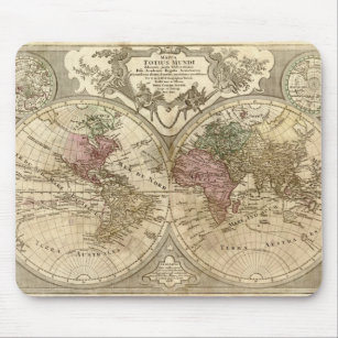 1690 Guillaume Old World Map Mouse Pad