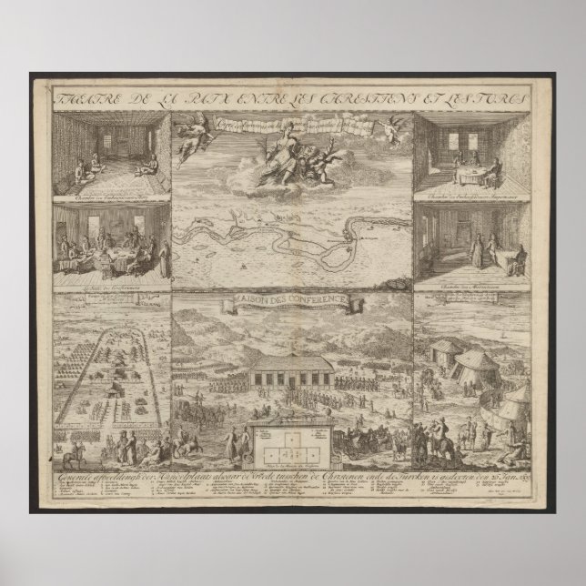 1699 Treaty of Karlowitz Plan, Map of the Europe Poster (Front)