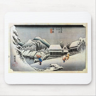 16. 蒲原宿, 広重 Kanbara-juku, Hiroshige, Ukiyo-e Mouse Pad