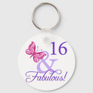 16 And Fabulous Birthday Keychain