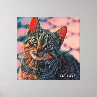16. Beautiful cute cool colourful lovely cat Canvas Print
