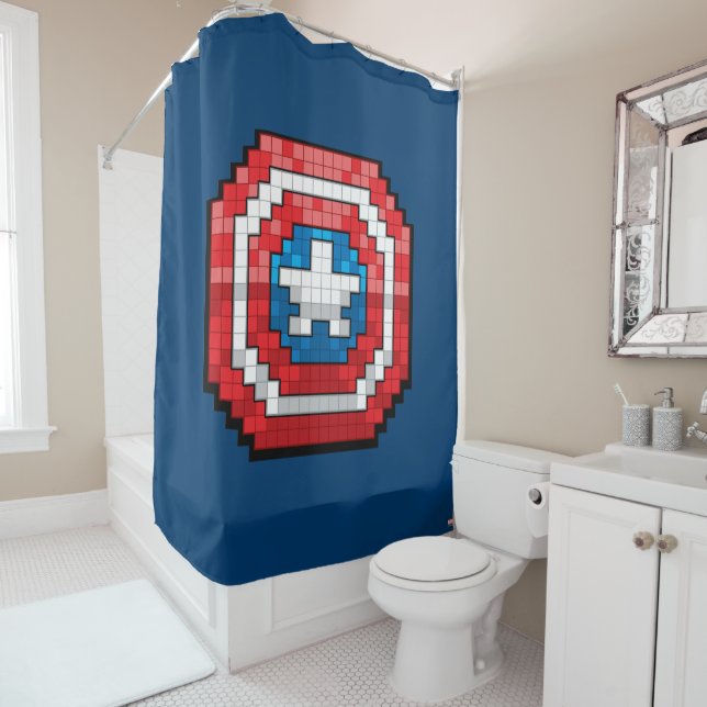 16-Bit Pixelated Captain America Shield (In Situ)