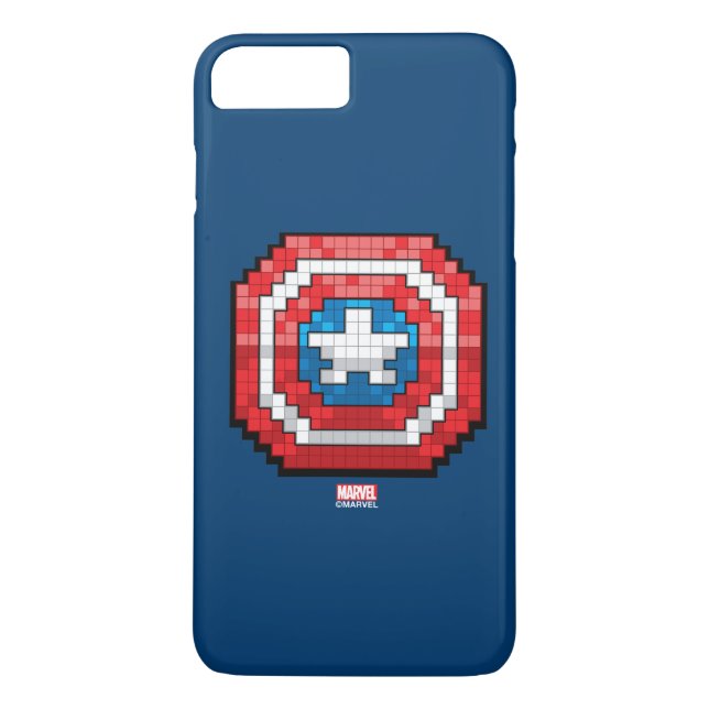 16-Bit Pixelated Captain America Shield Case-Mate iPhone Case (Back)