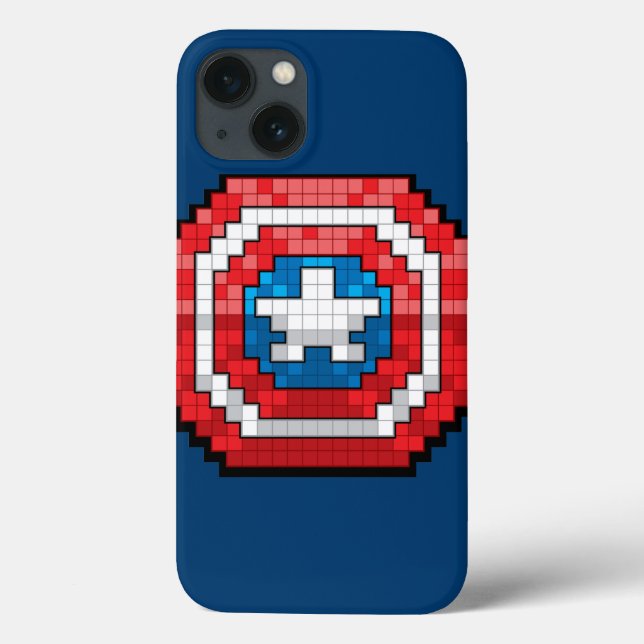 16-Bit Pixelated Captain America Shield Case-Mate iPhone Case (Back)