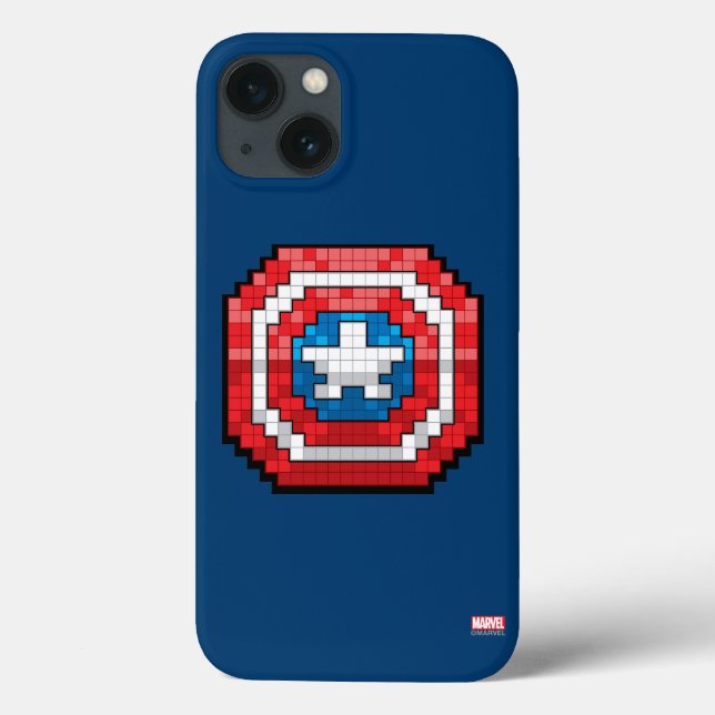 16-Bit Pixelated Captain America Shield Case-Mate iPhone Case (Back)
