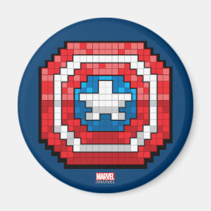 16-Bit Pixelated Captain America Shield Magnet