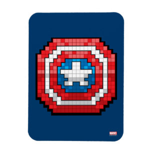 16-Bit Pixelated Captain America Shield Magnet