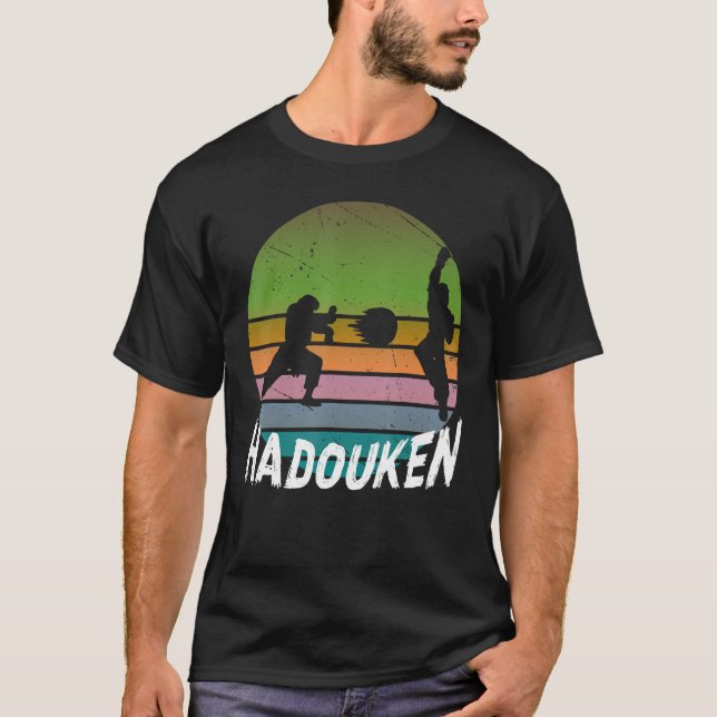 16 bit Retro HADOUKEN Fighter 5 T-Shirt (Front)