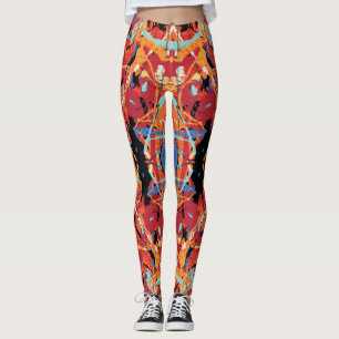 16 bit Villain Orange Black splatter  Leggings
