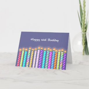 16 Bougies 16e carte d'anniversaire