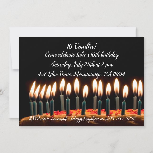 16 Cartes d'anniversaire de bougies (Devant)