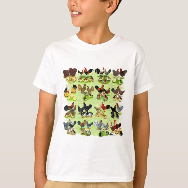 16 Chicken Families T-Shirt (Front)