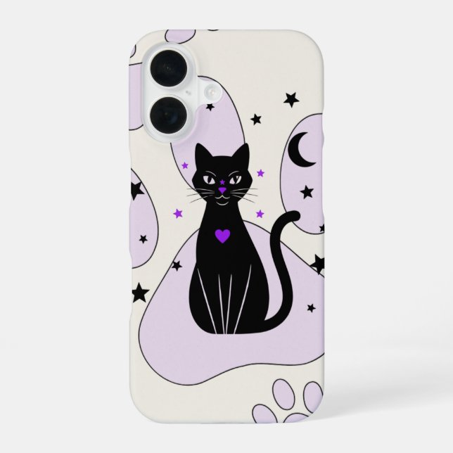 16 Coque iphone de chat noir mystique - Cadeau de cui (Verso)