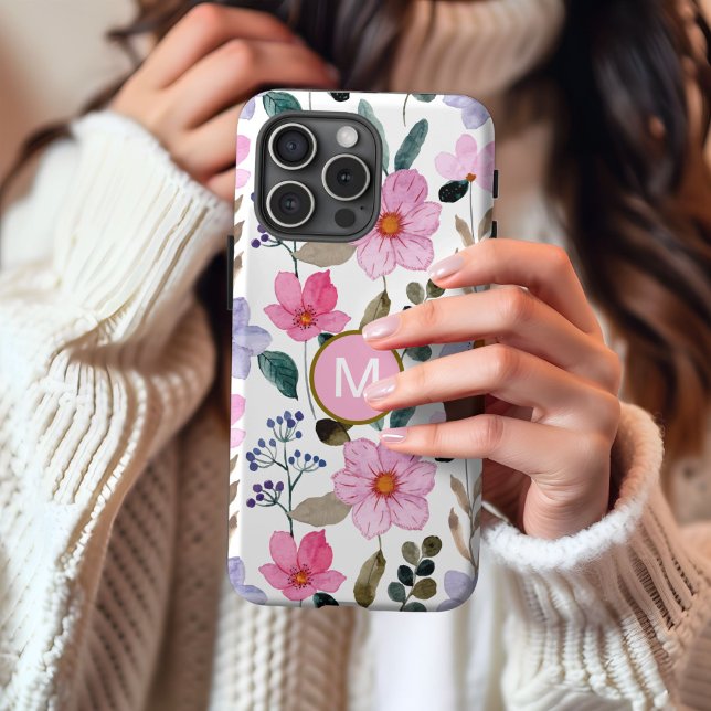 16 Coque iphone de motif de fleurs rose (Créateur téléchargé)
