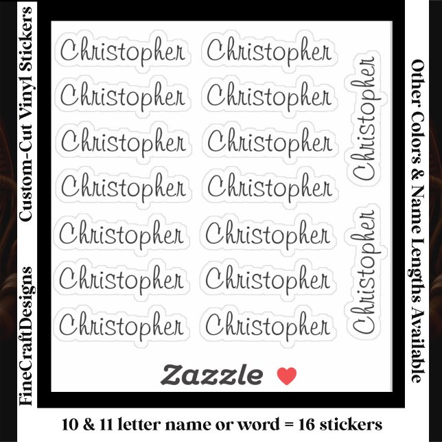 16 Custom Modern 10/11 Letters Name Word Black (Creator Uploaded)
