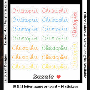 16 Custom Modern 10/11 Letters Name Word Bright