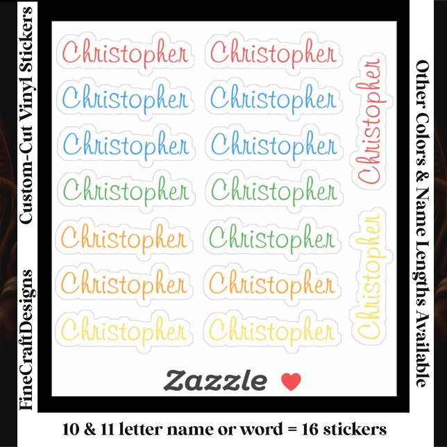 16 Custom Modern 10/11 Letters Name Word Bright (Creator Uploaded)