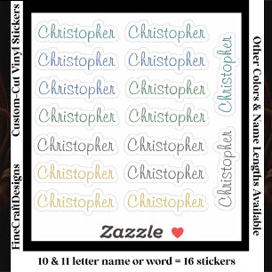 16 Custom Modern 10/11 Letters Name Word Neutral 