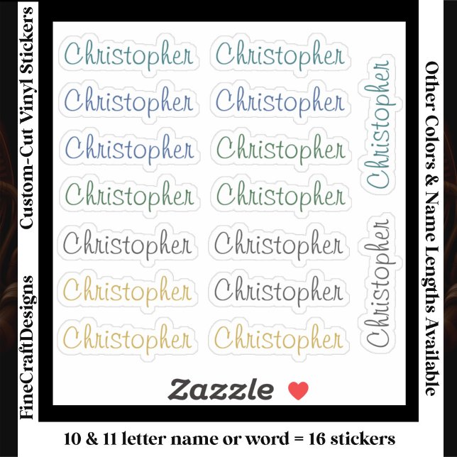 16 Custom Modern 10/11 Letters Name Word Neutral  (Creator Uploaded)