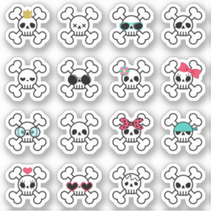 16 Cute & Cool Cartoon Skulls Crossed Bones