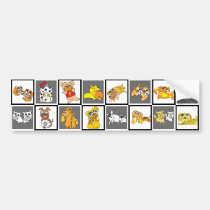 16 Dogs Illustration Grey Sticker 6