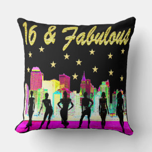 16 & FABULOUS NYC DIVA DESIGN THROW PILLOW