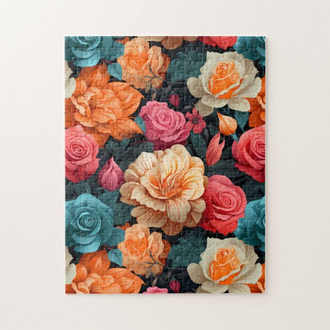 #16 Floral pattern Jigsaw Puzzle (Vertical)