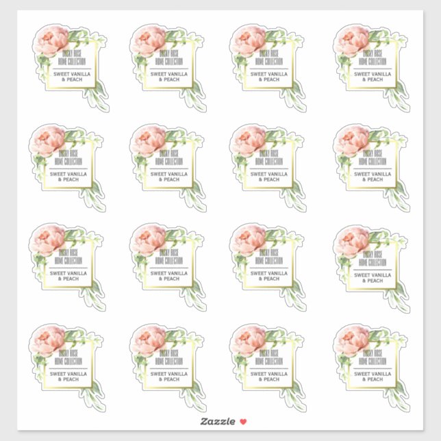 16 Floral Soap And Candle Labels 3" Wide (Sheet)