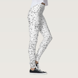 16.	 Grunge animal black and white ink splatter pr Leggings