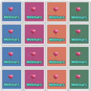 16 I Love Webinars Stickers 4 Colours