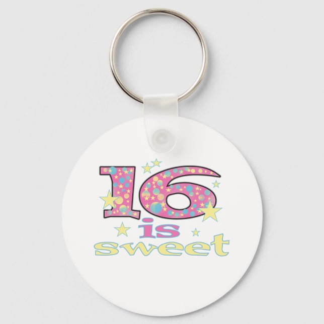 16 is Sweet Keychain (Front)