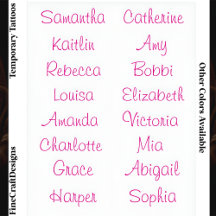 16 Modern Elegant Feminine Script Custom Name Pink