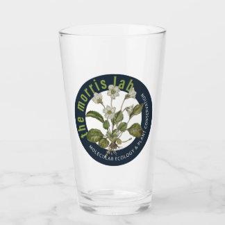 16 oz pint glass with Morris Lab logo