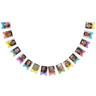 16 Personalized Photos & Names For Class or Team Bunting Flags