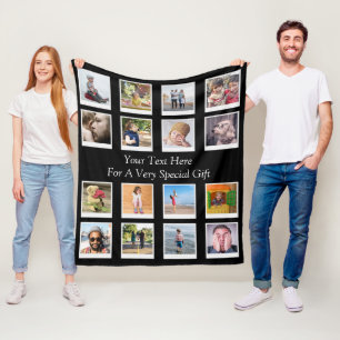 16 Photo Collage de photo Couverture en polaire pe