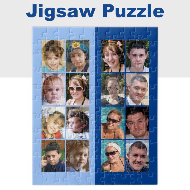 16 photo collage light and dark blue jigsaw puzzle (Creator Uploaded)