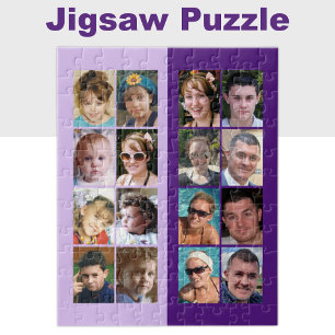 16 photo collage light and dark purple jigsaw puzzle