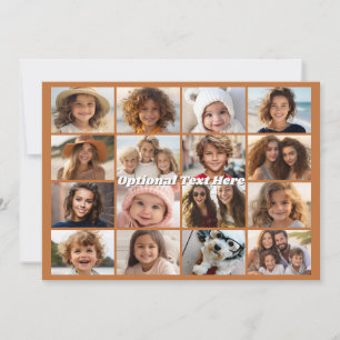 16 Photo Collage - Terra Cotta Chunky Text Holiday Card