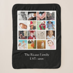 16 Photo DIY Collage Personalized Sherpa Blanket
