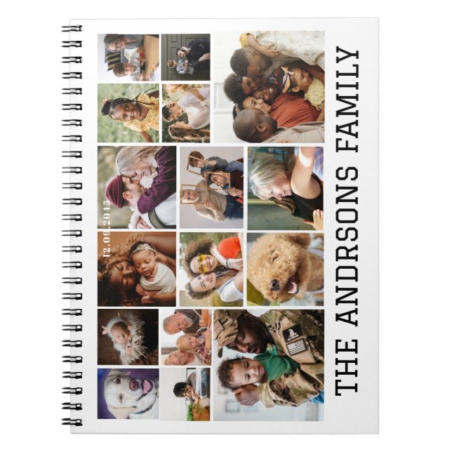 16 photo famille collage Carnet photo Spiral (Devant)