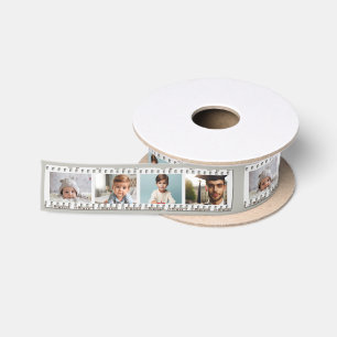 16-Photo Vintage Film Negative Strip, All-Occasion Satin Ribbon