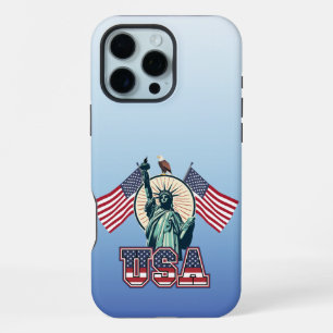 16 Pro Max Vintage, coque iphone de la statue de la liberté