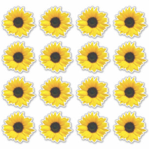 16 Stickers Tournesol Jaune Kiss-Cut