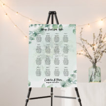 16 Table Greenery Eucalyptus PHOTO Seating Chart