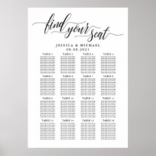 16 Table Large Wedding Guest Seating Chart