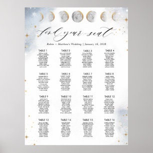 16 Table or Less, Celestial Seating Chart Sign