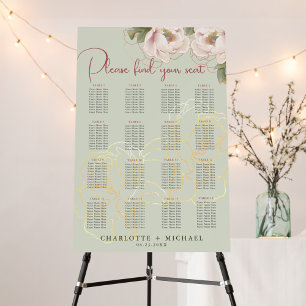 16 Tableau de la taille et du blanc du Mariage flo