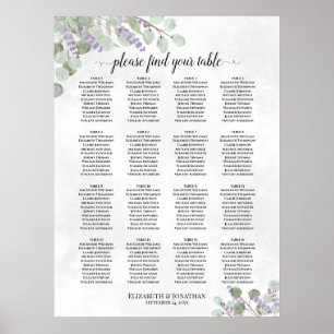 16 Tableau Mariage Sièges Eucalyptus Lavender