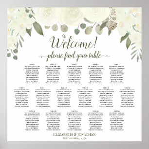 16 Tableau Sièges Mariages de roses blanches ivoir